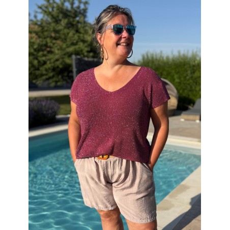 Haut Lurex Grande Taille brillant et fluide | Marina & Paloma