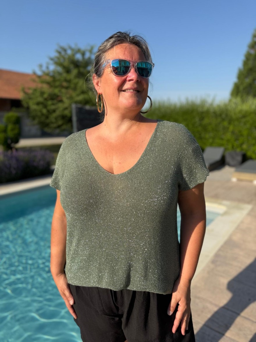 Haut Lurex Grande Taille brillant et fluide | Marina & Paloma