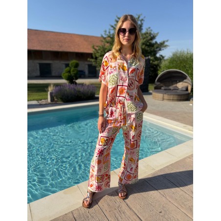 Chemise Légère Imprimée Crustacé patchwork estivale | Marina & Paloma
