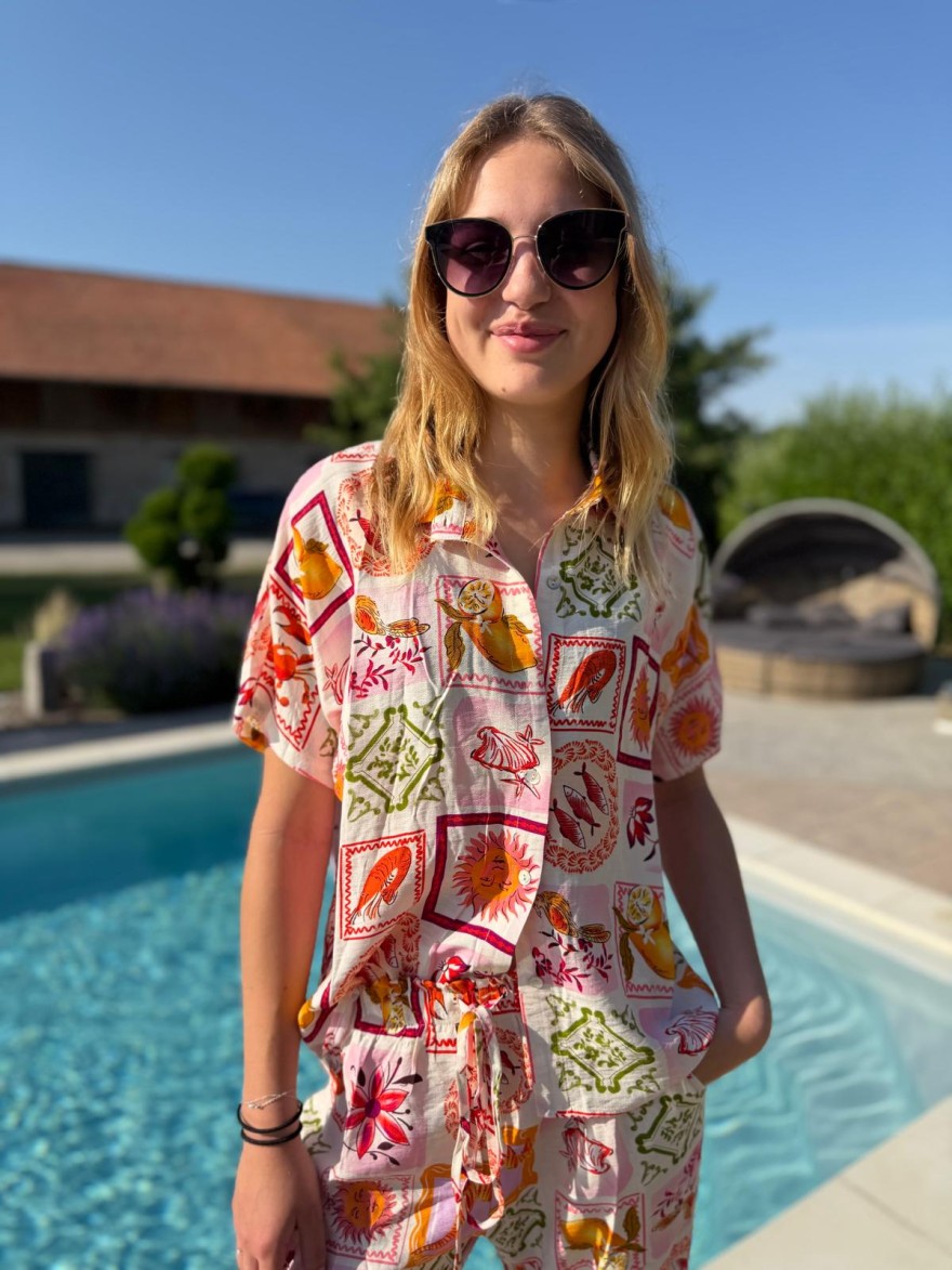 Chemise Légère Imprimée Crustacé patchwork estivale | Marina & Paloma