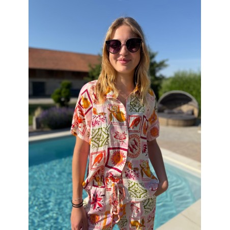 Chemise Légère Imprimée Crustacé patchwork estivale | Marina & Paloma