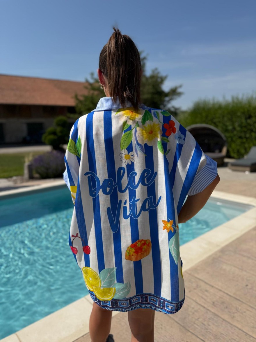 Chemise Large Colorée Luizacco Made In Italy fluide | Marina & Paloma