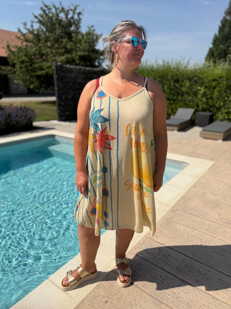 Robe Bretelle Grande Taille Lurex légère et fluide | Marina & Paloma