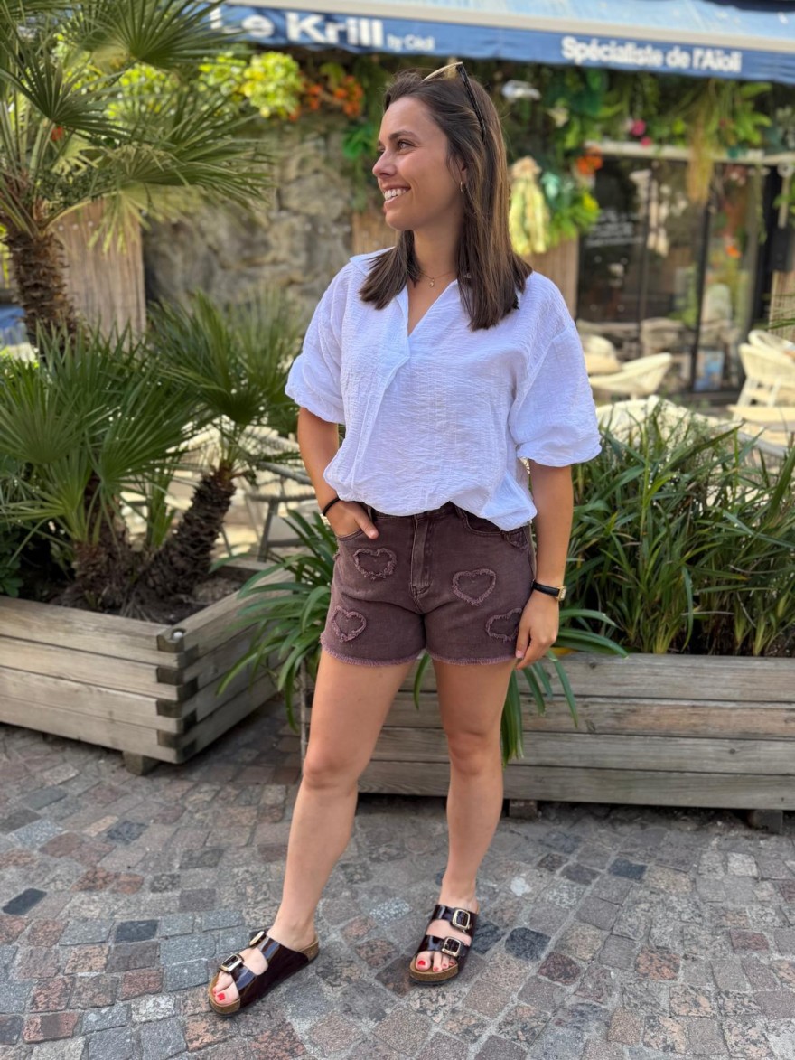 Chemisier Court Manches Bouffantes fluide | Marina & Paloma