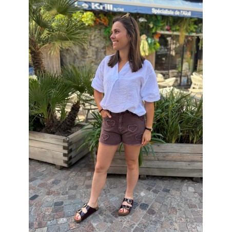 Chemisier Court Manches Bouffantes fluide | Marina & Paloma