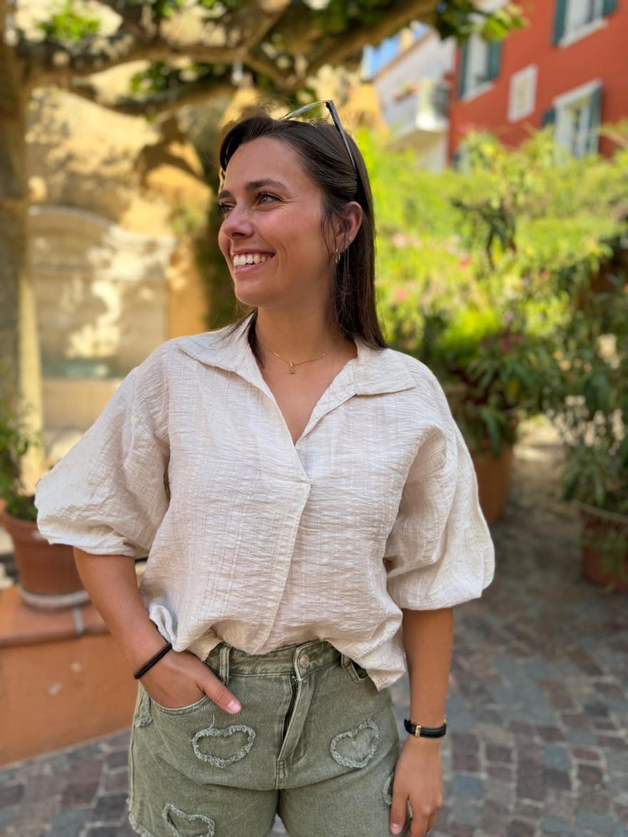 Chemisier Court Manches Bouffantes fluide | Marina & Paloma