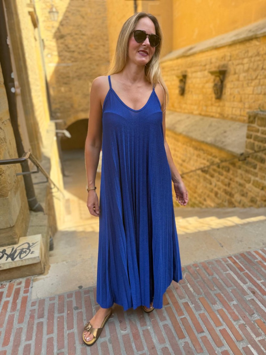Robe Longue à Bretelles Pailletée Col V Héra | Marina & Paloma