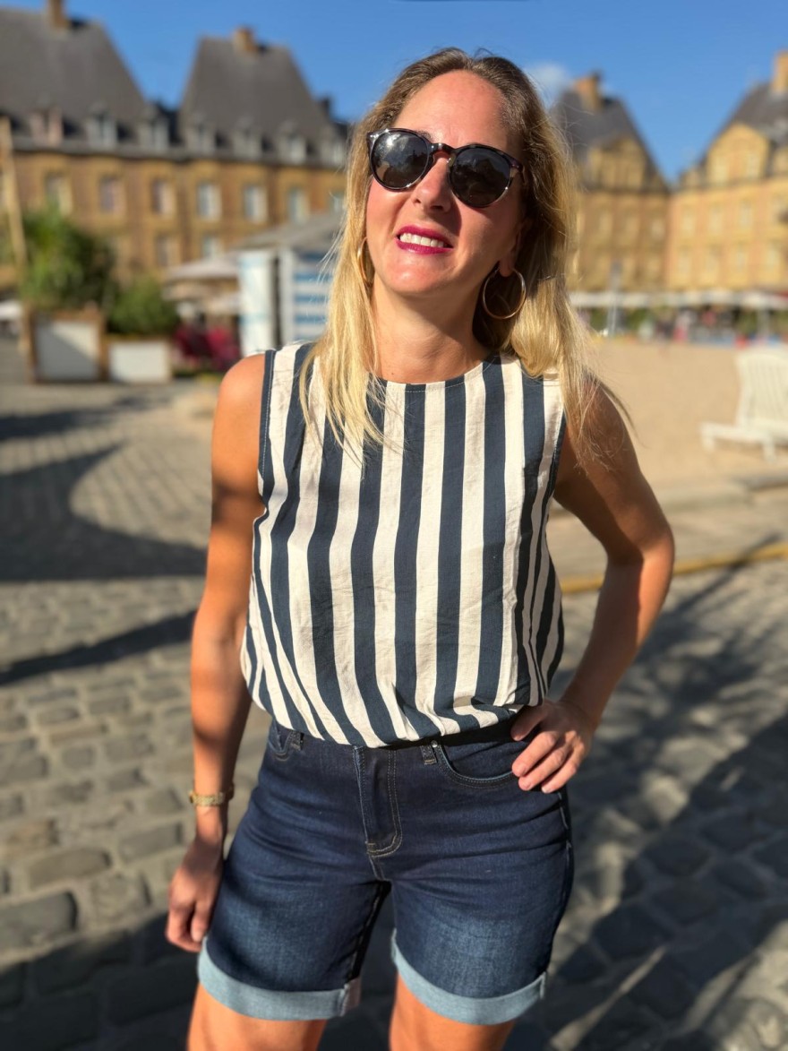 Débardeur Bouffant Rayé Marine Emma & Ella Femme | Marina & Paloma