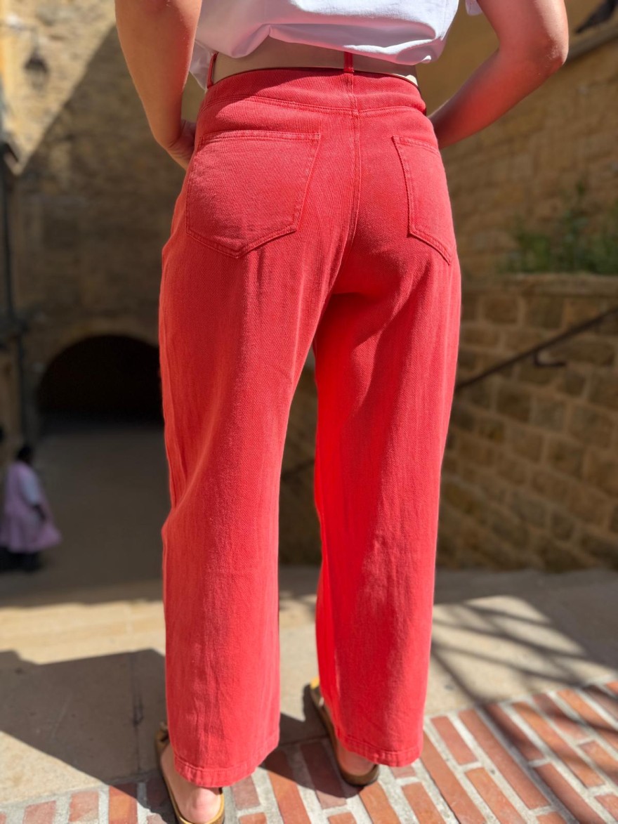 Jean Kilky Corail Taille Haute Femme Coupe Droite | Marina & Paloma