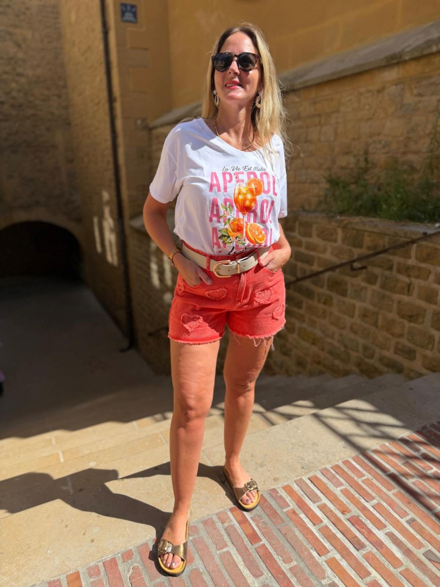 Short en Jean Corail Kilky avec Cœur Femme | Marina & Paloma
