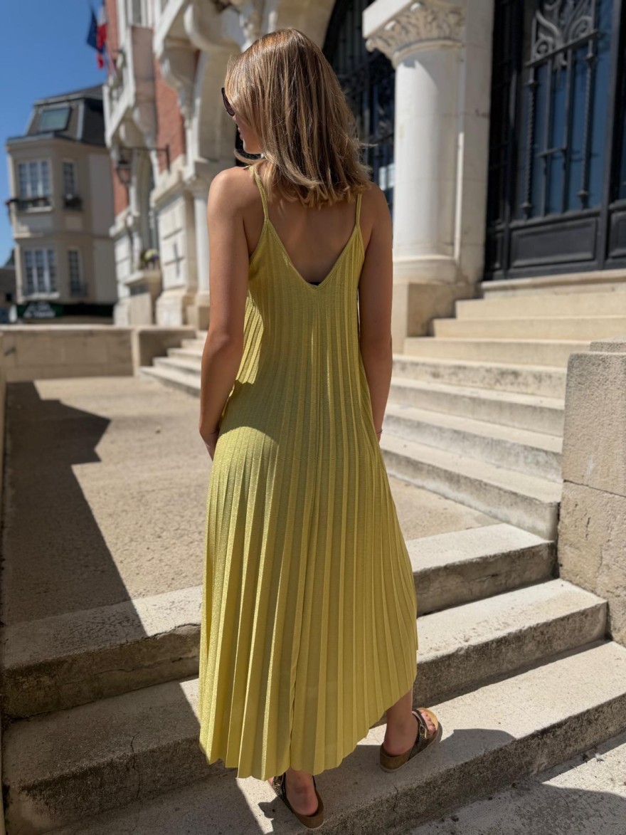 Robe Longue à Bretelles Pailletée Col V Héra | Marina & Paloma