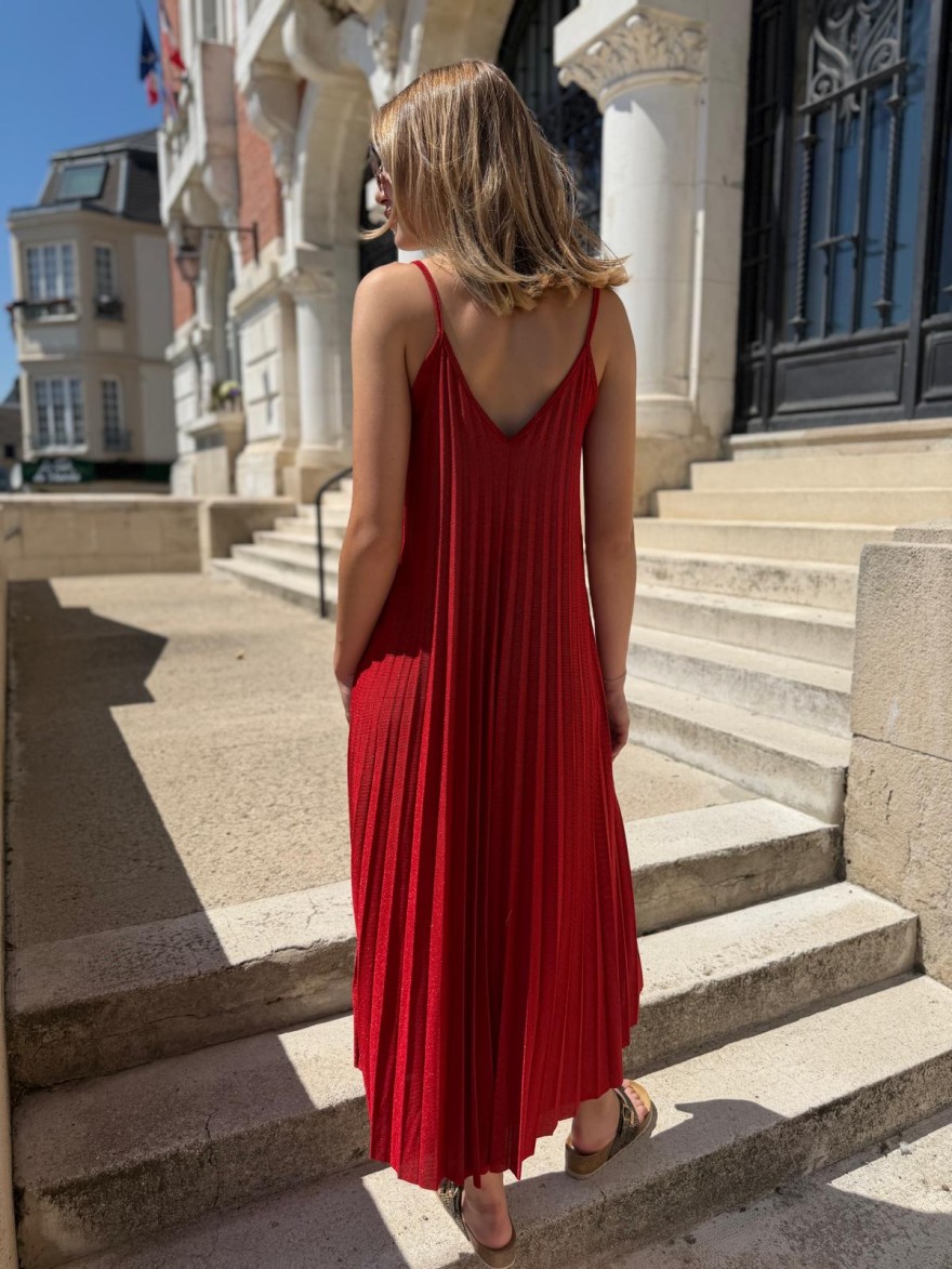 Robe Longue à Bretelles Pailletée Col V Héra | Marina & Paloma
