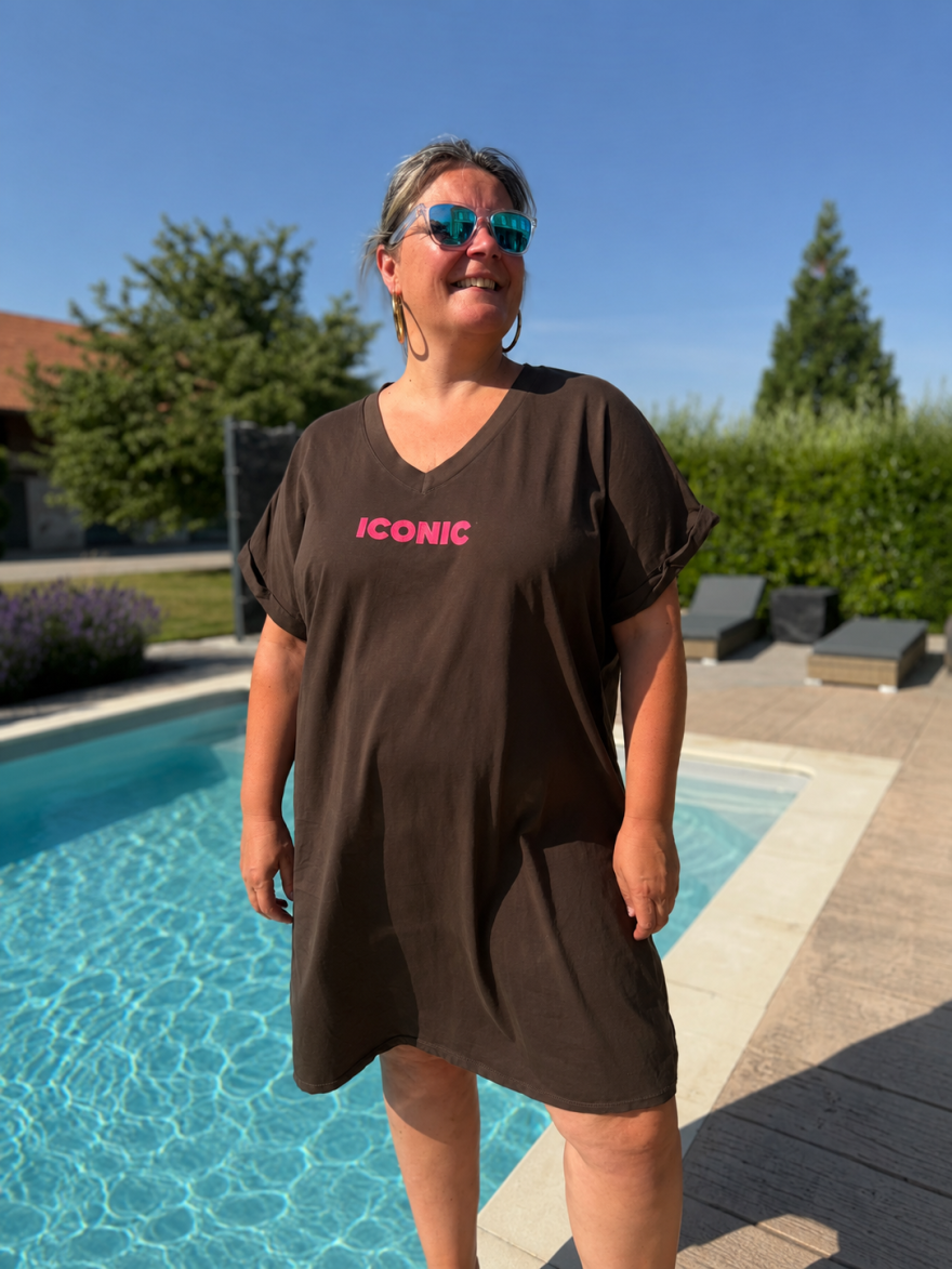 Robe Droite Grande Taille Coton Iconic Fluo Vivichy | Marina & Paloma