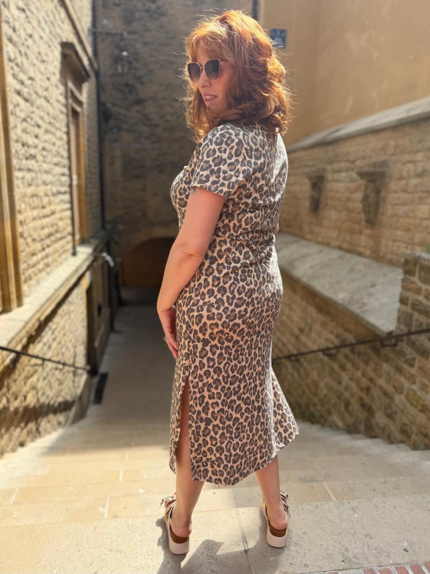 Robe Longue Lurex Léopard Made in Italy | Marina & Paloma