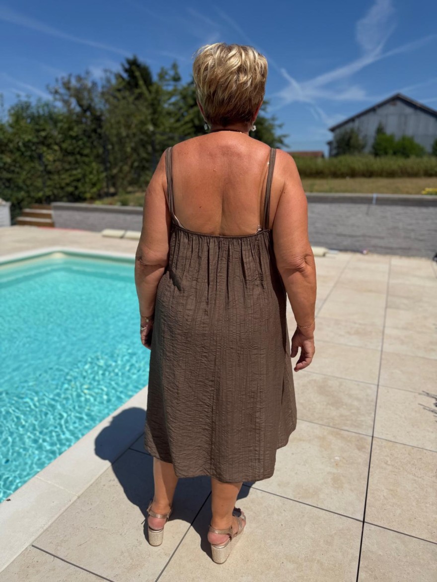 Robe Mi-Longue Grande Taille Broches Épaules Femme | Marina & Paloma