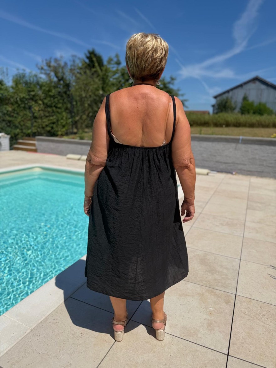 Robe Mi-Longue Grande Taille Broches Épaules Femme | Marina & Paloma