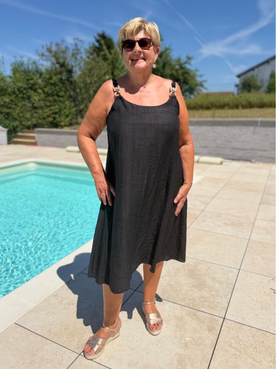 Robe Mi-Longue Grande Taille Broches Épaules Femme | Marina & Paloma
