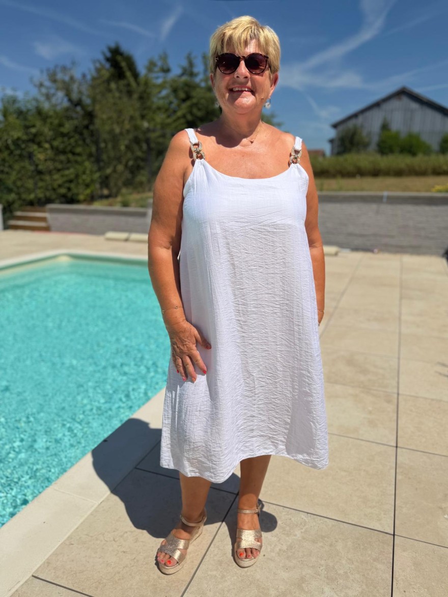 Robe Mi-Longue Grande Taille Broches Épaules Femme | Marina & Paloma