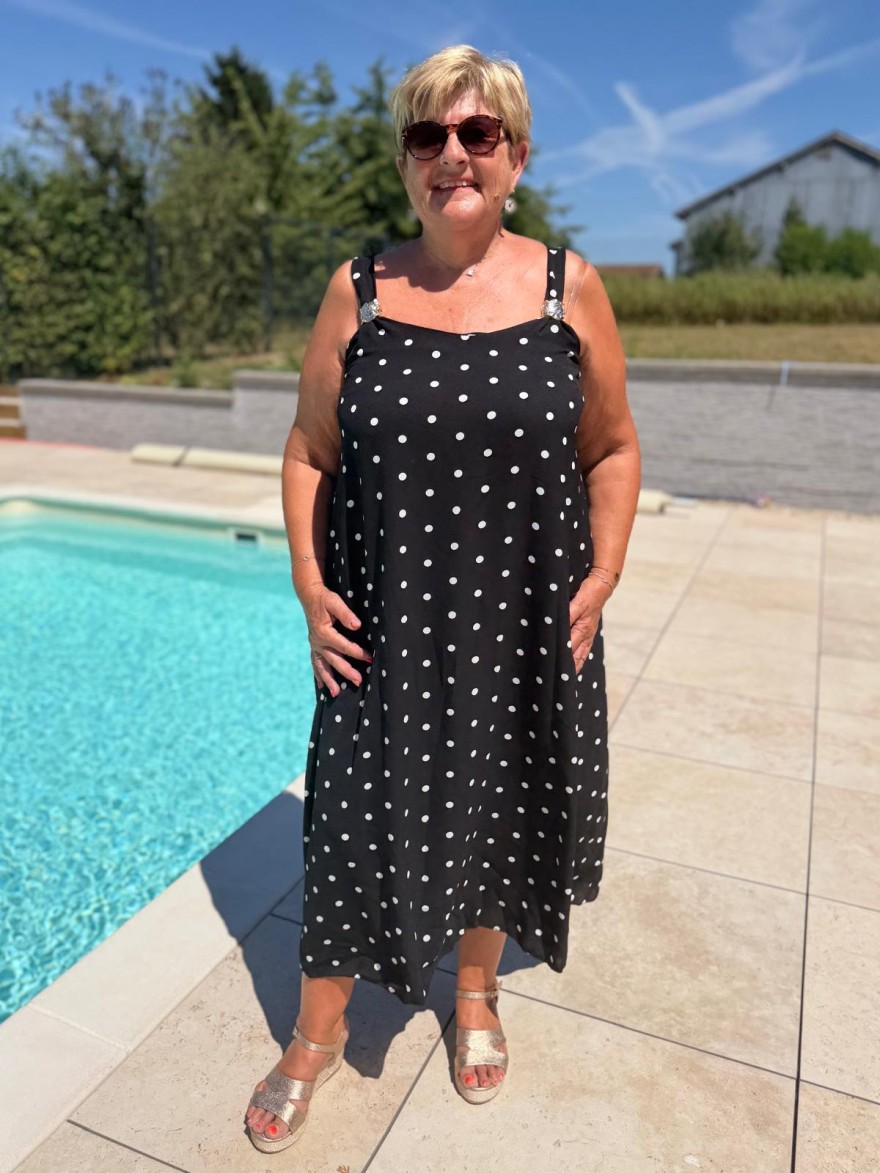 Robe Longue à Pois Grande Taille Femme | Marina & Paloma