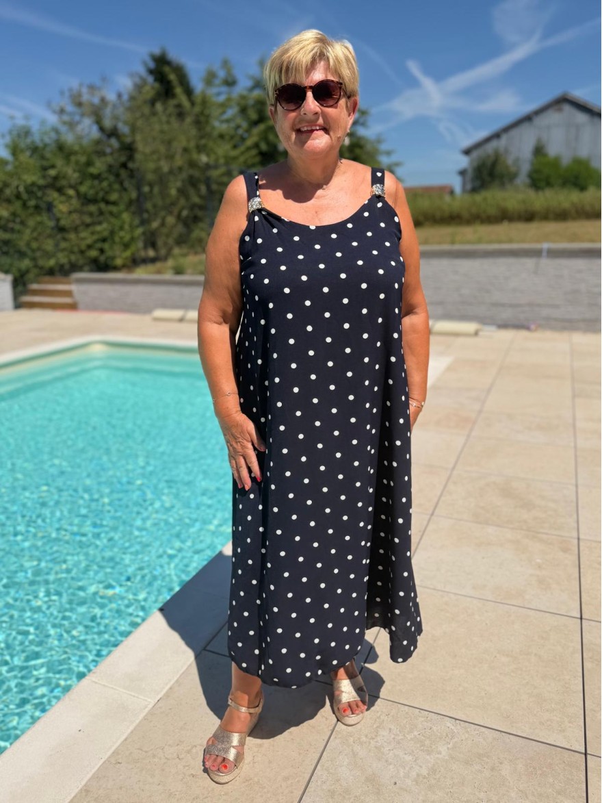 Robe Longue à Pois Grande Taille Femme | Marina & Paloma