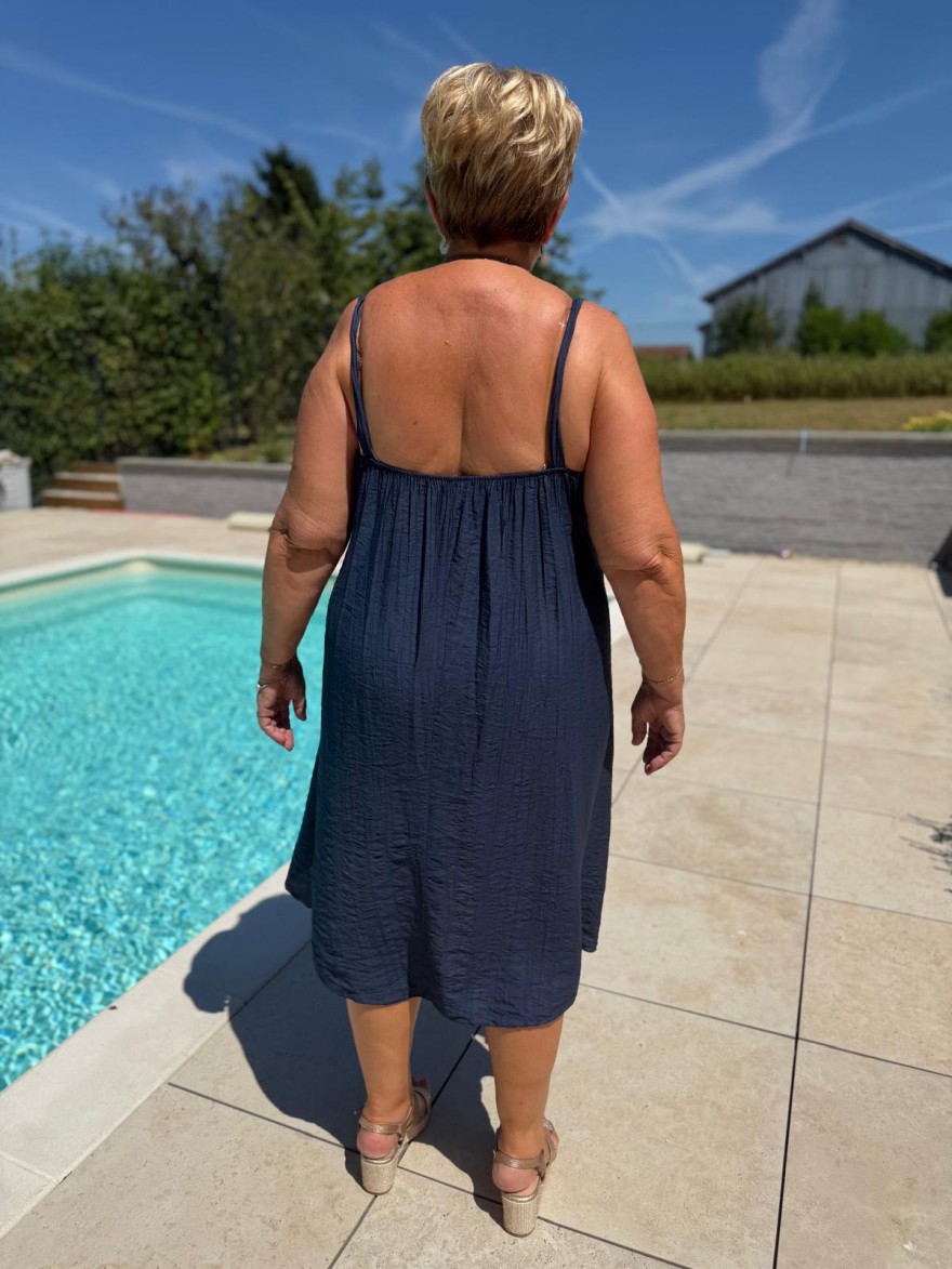 Robe Mi-Longue Grande Taille Broches Épaules Femme | Marina & Paloma