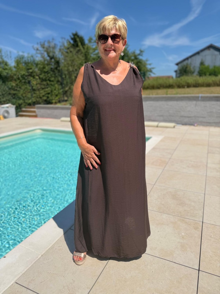 Robe Longue Légère Grande Taille à Broches Soleil | Marina & Paloma