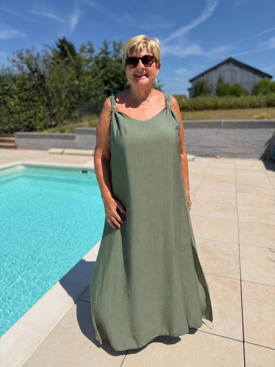 Robe Longue Légère Grande Taille à Broches Soleil | Marina & Paloma