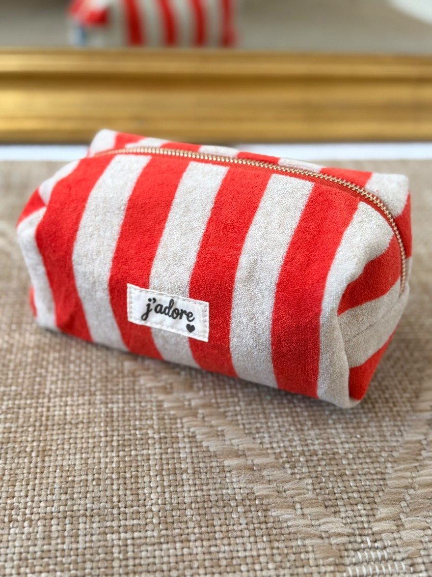 Trousse de Toilette Rayée en Éponge J'Adore | Marina & Paloma Élégante Chic