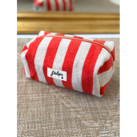 Trousse de Toilette Rayée en Éponge J'Adore | Marina & Paloma Élégante Chic