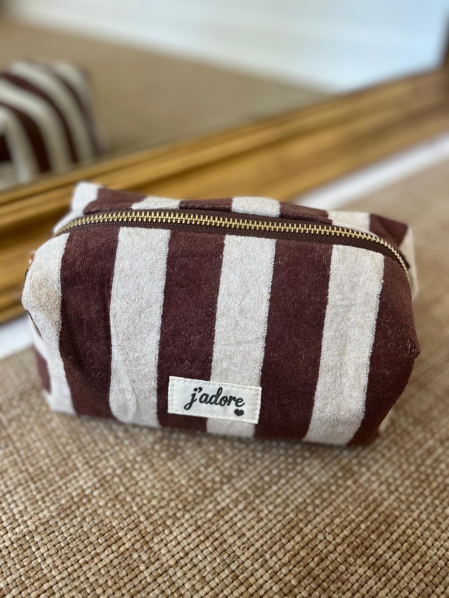 Trousse de Toilette Rayée en Éponge J'Adore | Marina & Paloma Élégante Chic