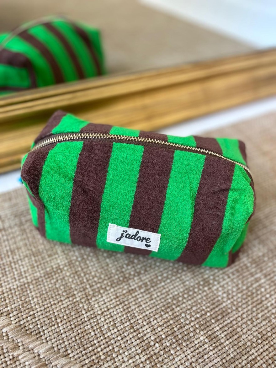 Trousse de Toilette Rayée en Éponge J'Adore | Marina & Paloma Élégante Chic