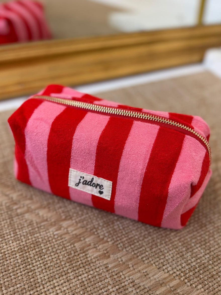 Trousse de Toilette Rayée en Éponge J'Adore | Marina & Paloma Élégante Chic