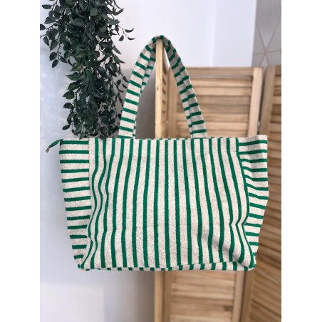 Sac de Plage Rayé en Éponge Bisous Bisous Grand Format | Marina & Paloma
