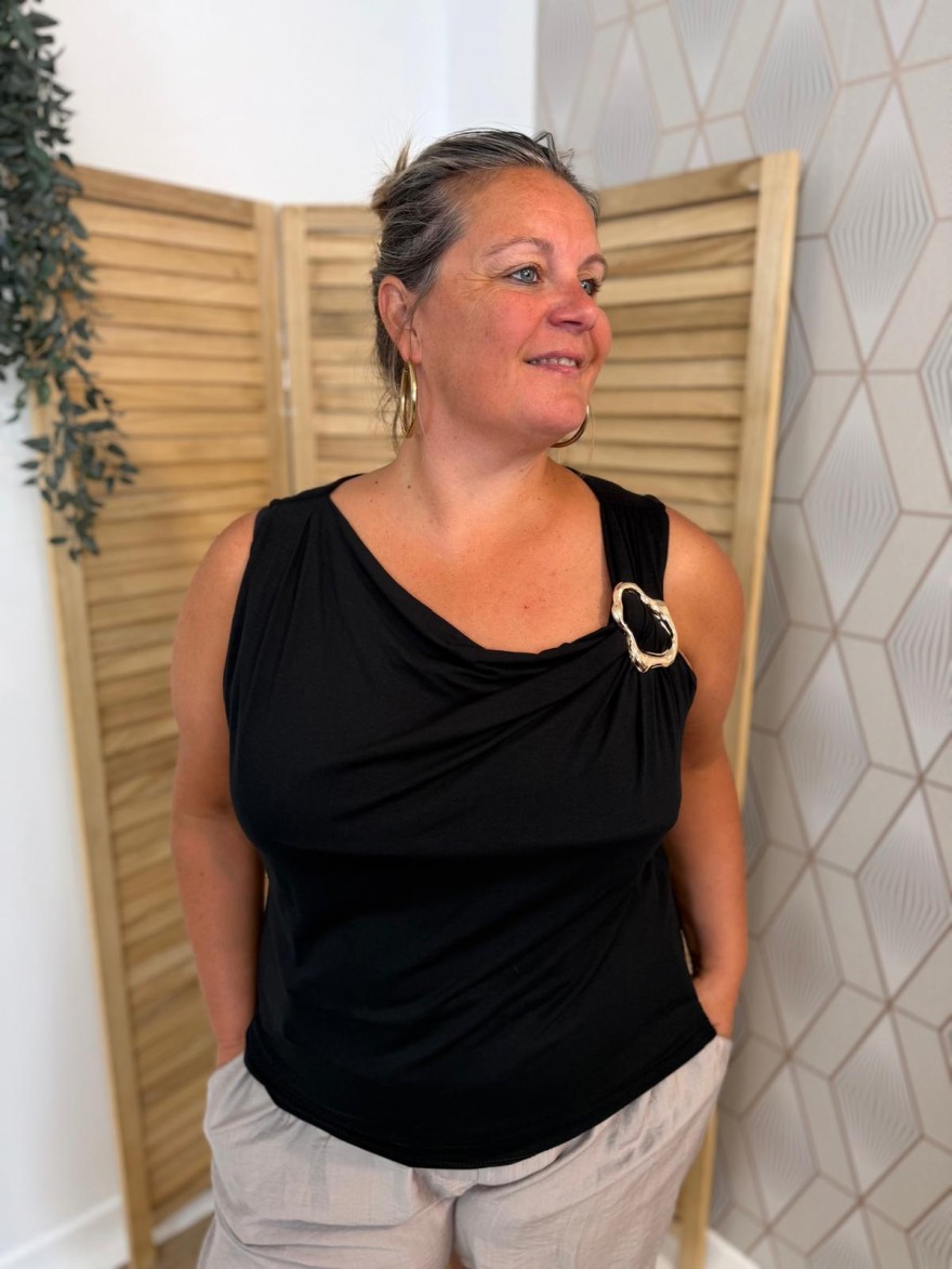 Débardeur Habillé Grande Taille avec Broche Femme | Marina & Paloma