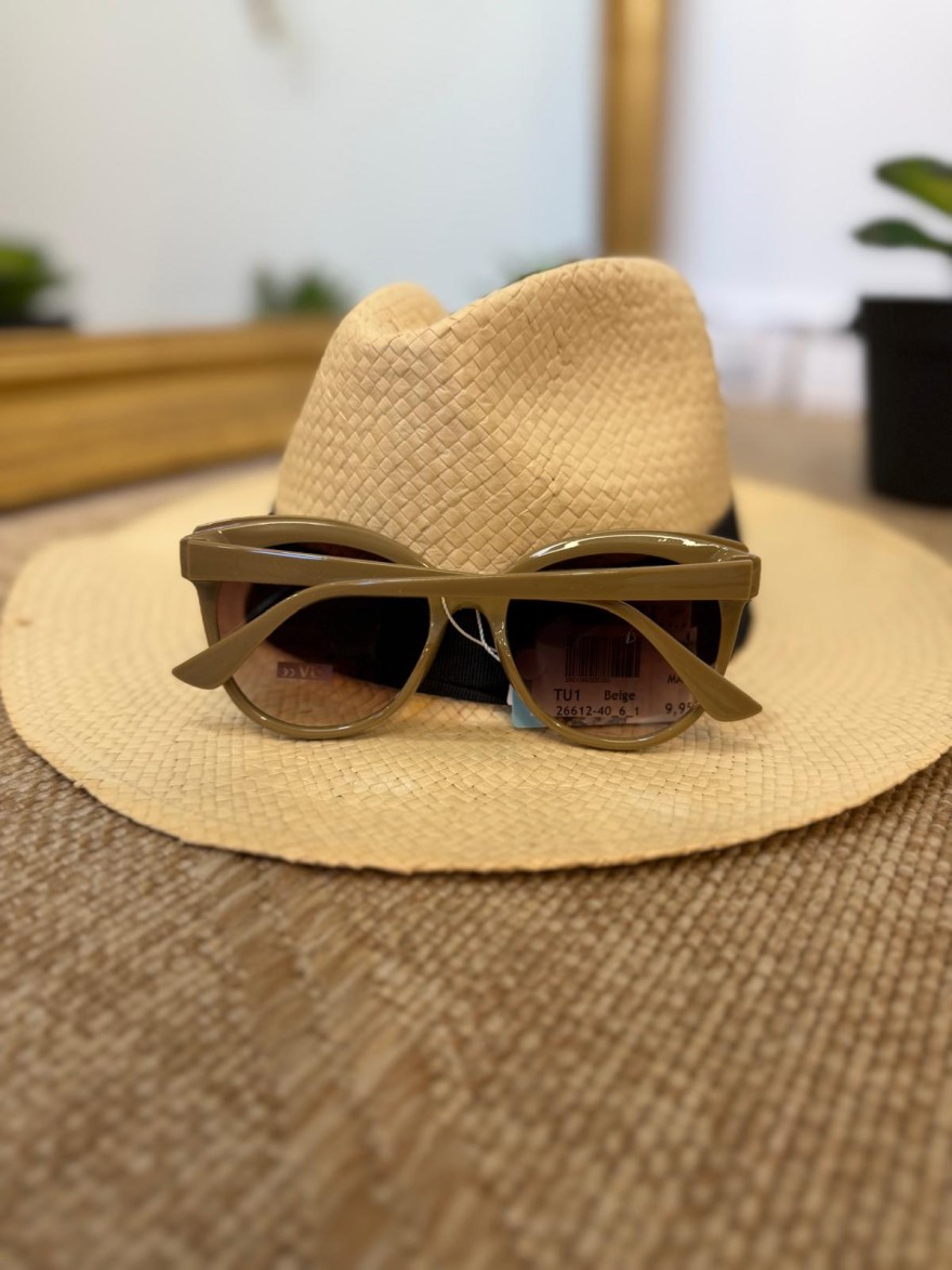 Lunettes de Soleil Rondes Beige Femme | Marina & Paloma