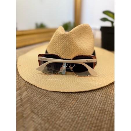 Lunettes de Soleil Carrées Blanc & Rose Doré Femme | Marina & Paloma