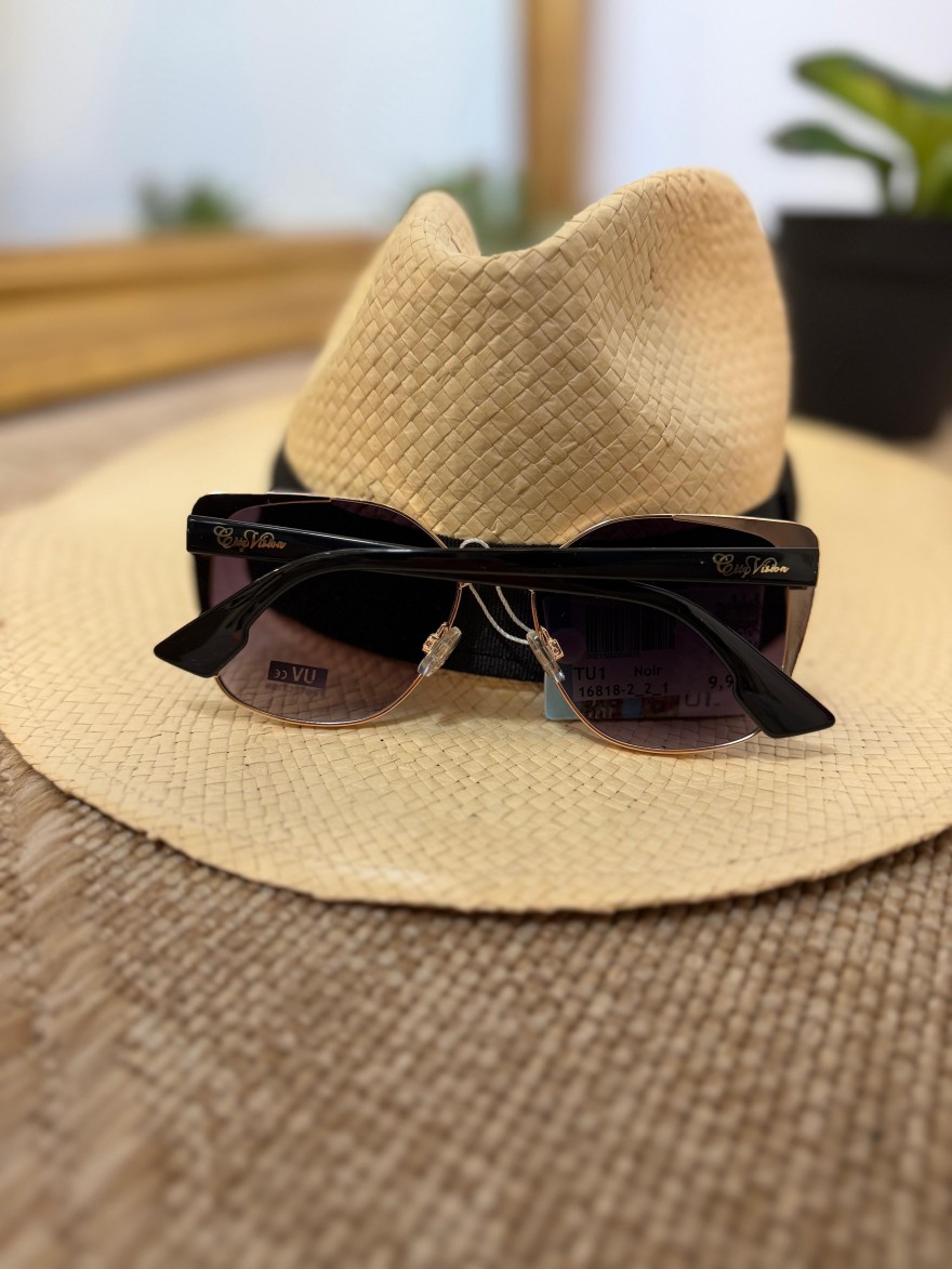 Lunettes de Soleil Carrées Noir & Rose Doré Femme | Marina & Paloma
