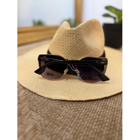 Lunettes de Soleil Carrées Noir & Rose Doré Femme | Marina & Paloma