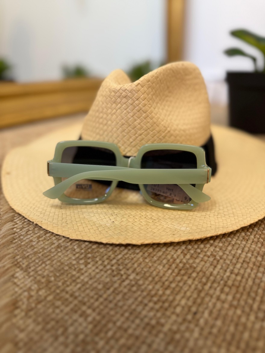 Lunettes de Soleil Carrées Vert Sauge Femme | Marina & Paloma