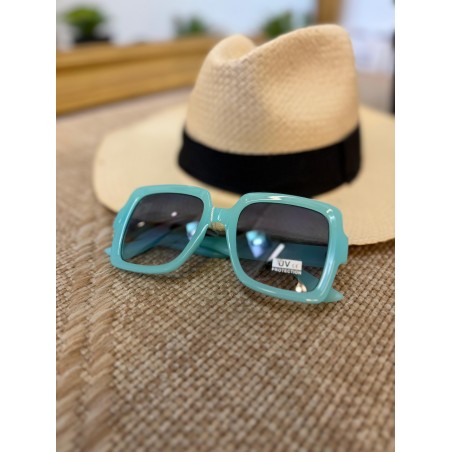Lunettes de Soleil Carrées Bleu Turquoise Femme | Marina & Paloma