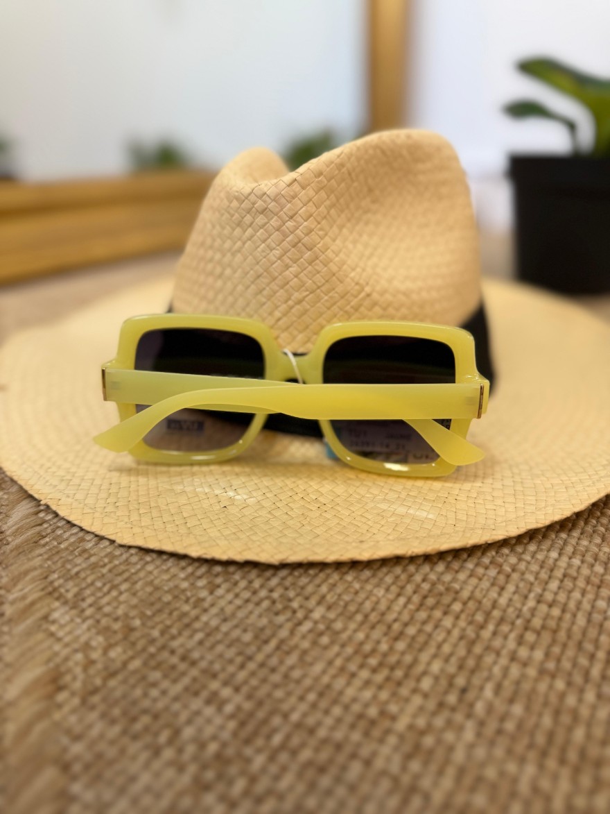 Lunettes de Soleil Carrées Jaune Pastel Femme | Marina & Paloma