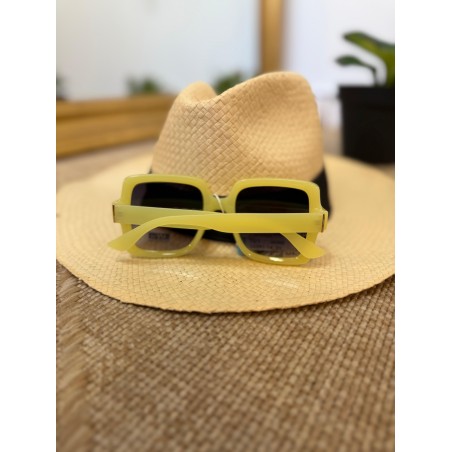 Lunettes de Soleil Carrées Jaune Pastel Femme | Marina & Paloma