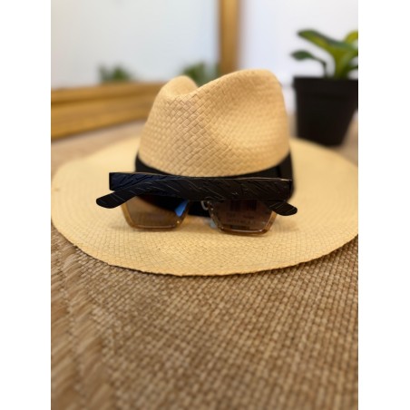 Lunettes de Soleil Carrées Marron Transparent Femme | Marina & Paloma