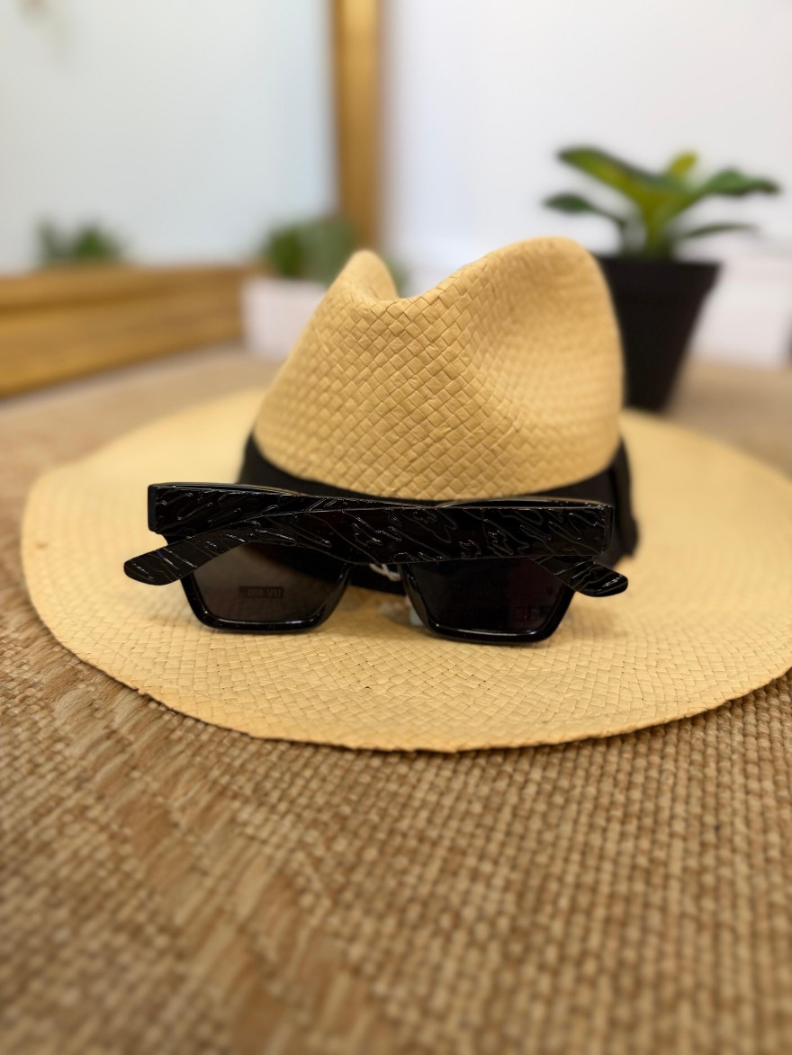 Lunettes de Soleil Rectangulaires Noires Femme | Marina & Paloma