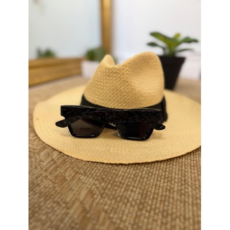 Lunettes de Soleil Rectangulaires Noires Femme | Marina & Paloma