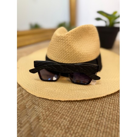 Lunettes de Soleil Rectangulaires Écaille Noire Femme | Marina & Paloma