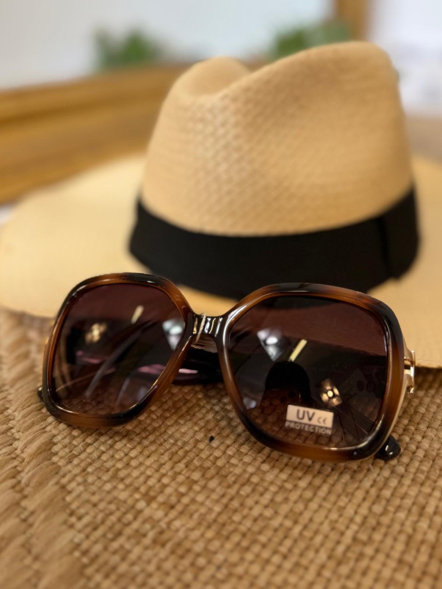 Lunettes de Soleil Oversize Marron Dégradé Femme | Marina & Paloma