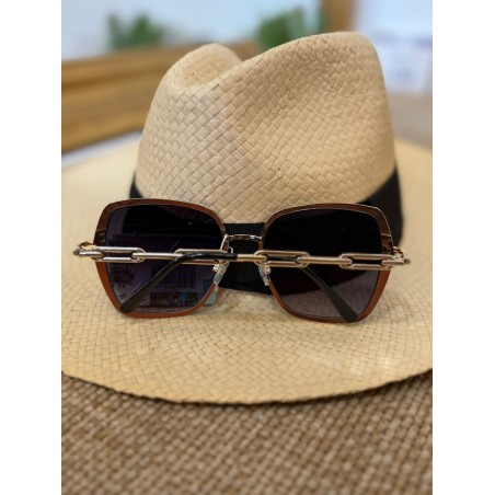 Lunettes de Soleil Blanches Femme Chaîne Dorée | Marina & Paloma