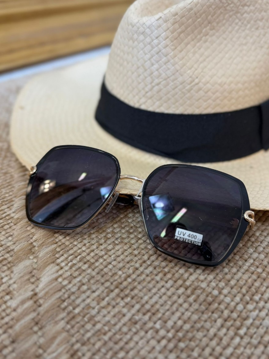 Lunettes de Soleil Blanches Femme Chaîne Dorée | Marina & Paloma