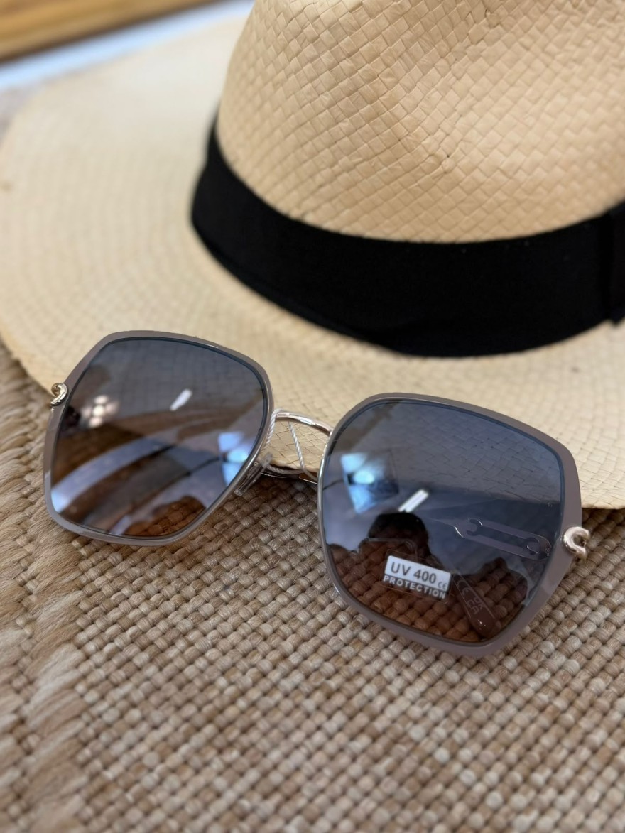 Lunettes de Soleil Femme Taupe Géométriques | Marina & Paloma